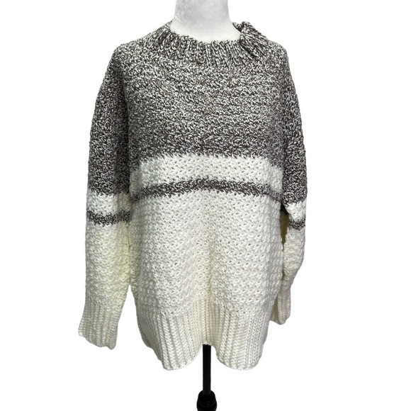 Hand Crafted Sweaters - Handmade Handknit Medium Weight Pullover Acrylic Sweater L/XL